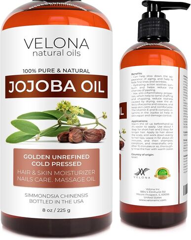 Jojoba Oil - 8 oz (With Pump) | 100% Pure and Natural | Golden, Unrefined, Cold Pressed, Hexane Free in Saudi Arabia