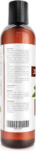 Jojoba Oil - 8 oz (With Pump) | 100% Pure and Natural | Golden, Unrefined, Cold Pressed, Hexane Free in Saudi Arabia