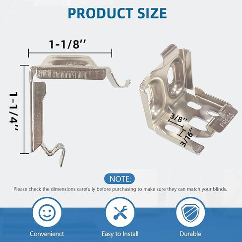 Blind Brackets, 6 Pcs Mini Blind Brackets for 1.5 inch Window Shades, Silver in Saudi Arabia
