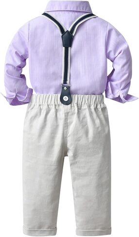 amokk Gentleman Outfits Formal Wear for Toddler Baby Boys Bow Tie and Suspenders Clothing Set in Saudi Arabia