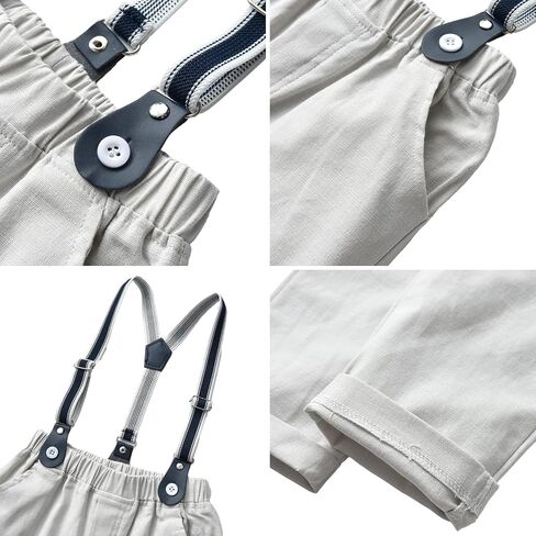amokk Gentleman Outfits Formal Wear for Toddler Baby Boys Bow Tie and Suspenders Clothing Set in Saudi Arabia