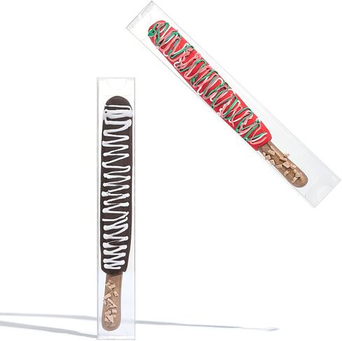 50 حزمة من RomanticBaking 1 × 1 × 8 بوصات صناديق قضبان البريتزل المغطاة بالشوكولاتة الفردية (لا تشمل البريتزل) صناديق العلكة صناديق هدايا الحفلات صناديق المكافآت الصغيرة in Kuwait