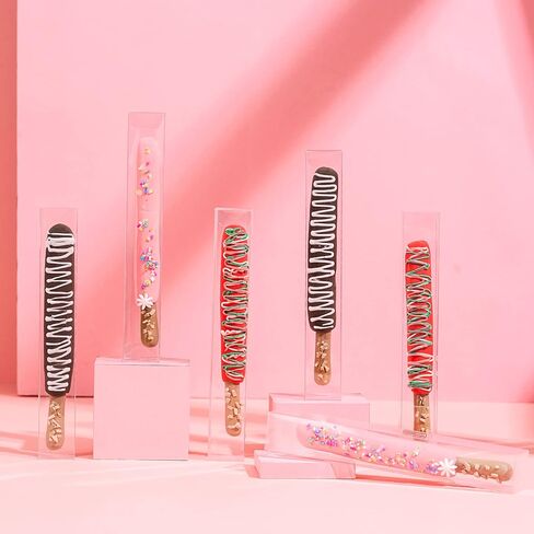 50 حزمة من RomanticBaking 1 × 1 × 8 بوصات صناديق قضبان البريتزل المغطاة بالشوكولاتة الفردية (لا تشمل البريتزل) صناديق العلكة صناديق هدايا الحفلات صناديق المكافآت الصغيرة in Kuwait