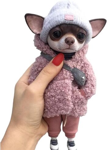 Shiker Standing Dog Doll Figurine Resin Statue Ornament Toy, Cute and Interesting French Bulldog Chihuahua Ornaments Emulation Sculpture, for Home Decoration in Kuwait