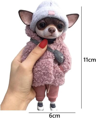 Shiker Standing Dog Doll Figurine Resin Statue Ornament Toy, Cute and Interesting French Bulldog Chihuahua Ornaments Emulation Sculpture, for Home Decoration in Kuwait