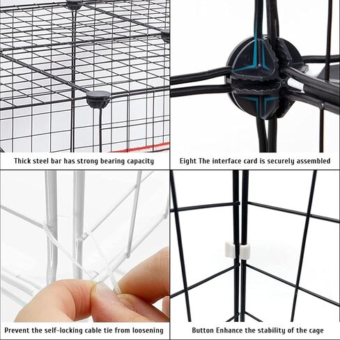 2 Tier Metal Cat Cage Indoor Cat Enclosures DIY Cat Playpen Metal Kennel for Small and Medium Cats Kittens Kitty（Black） in Kuwait