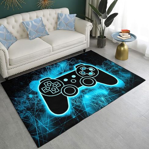 Gaming Area Rugs for Teen Boys Colorful Video Game Controller Gamepad 3D Printed Carpets for Gamer Boys Leisure/Living/Bedroom Home Decor Polyester Mat in Saudi Arabia