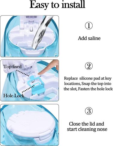 Enadvd 12 PCS Silicone Pods Refills Accessories for Navage Nasal Care, Save Salt for Easy Operation (Blue) in Saudi Arabia