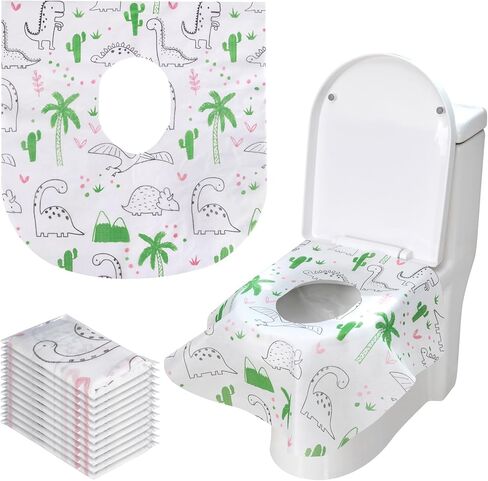 أغطية مقاعد المرحاض، عبوة سفر للاستعمال مرة واحدة، 12 قطعة من شرائط الملصقات المقاومة للماء، أغطية مقاعد المرحاض للاستعمال مرة واحدة للبالغين والأطفال، مناسبة للسفر والفندق والرحلة الجوية للحمامات العامة (حورية البحر) in Kuwait
