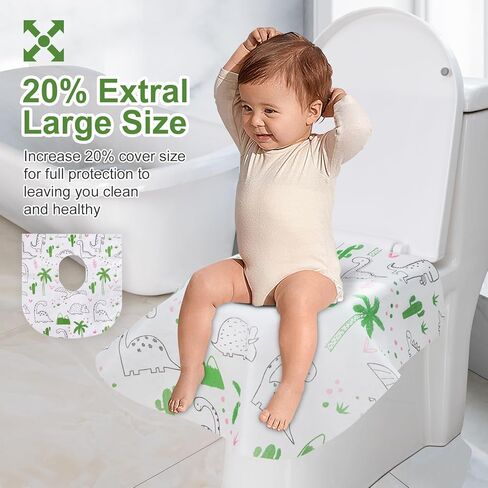 أغطية مقاعد المرحاض، عبوة سفر للاستعمال مرة واحدة، 12 قطعة من شرائط الملصقات المقاومة للماء، أغطية مقاعد المرحاض للاستعمال مرة واحدة للبالغين والأطفال، مناسبة للسفر والفندق والرحلة الجوية للحمامات العامة (حورية البحر) in Kuwait