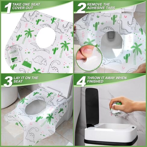 أغطية مقاعد المرحاض، عبوة سفر للاستعمال مرة واحدة، 12 قطعة من شرائط الملصقات المقاومة للماء، أغطية مقاعد المرحاض للاستعمال مرة واحدة للبالغين والأطفال، مناسبة للسفر والفندق والرحلة الجوية للحمامات العامة (حورية البحر) in Kuwait