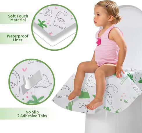 أغطية مقاعد المرحاض، عبوة سفر للاستعمال مرة واحدة، 12 قطعة من شرائط الملصقات المقاومة للماء، أغطية مقاعد المرحاض للاستعمال مرة واحدة للبالغين والأطفال، مناسبة للسفر والفندق والرحلة الجوية للحمامات العامة (حورية البحر) in Kuwait