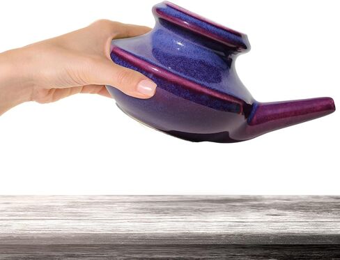 مجموعة بركة للعناية بالجيوب الأنفية - حل كامل لصحة الجيوب الأنفية - تتضمن وعاء نيتي الأرجواني، و5 مل من الزيت العطري، و2 أونصة من الملح المعدني لاحتقان الأنف - مثالية للاستخدام المنزلي! in Kuwait