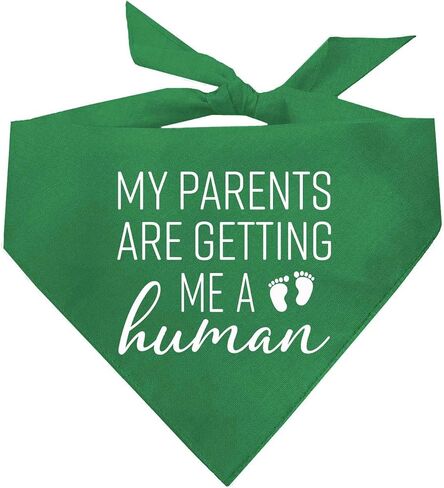 My Parents are Getting Me A Human Baby Announcement Dog Bandana (Black, OS 109) in Kuwait
