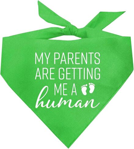 My Parents are Getting Me A Human Baby Announcement Dog Bandana (Black, OS 109) in Kuwait