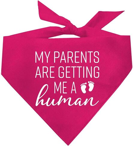 My Parents are Getting Me A Human Baby Announcement Dog Bandana (Black, OS 109) in Kuwait
