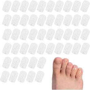 Jaeskeclip 50 Pcs Toe Protector, Silicone Anti-Friction Toe Protector Toe Caps, Transparent Breathable Little Toe Covers for Ingrown Toenails, Corns, Calluses and Pain Relief in Saudi Arabia