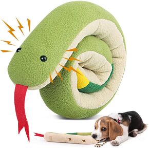 KuddelMuddel Dog Squeaky Treats Dispensing Enrichment Puzzle Snuffle Toy, Fun Interactive Stuffed Chew Toy for Natural Foraging Instincts Training for Small Medium Large Breeds (Snake Design) in Kuwait