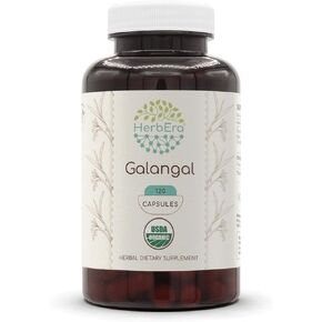 HerbEra Galangal 120 Capsules, 500 mg, USDA Organic Galangal (Alpinia Galangal) Dried Root (120 Capsules) in Kuwait