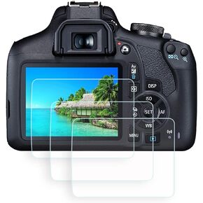 واقي شاشة Rebel T7 T6 T5، 3 عبوات من الزجاج المقوى LCD متوافق مع غطاء فيلم Protive Canon EOS 1500D 1300D 1200D in Kuwait