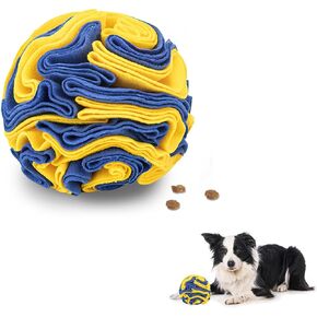 LuckyOpt Snuffle Ball للكلاب، كرة من القماش اللباد مقاس 7.8 بوصة للكلاب الصغيرة والمتوسطة الحجم، ألعاب ألغاز ملونة للكلاب لتقليل التوتر وتخفيف الملل، وتعزيز مهارات البحث عن الطعام (Oreos)