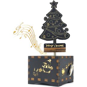 Music Box Jingle Bells Stocking Stuffer for Boys Girls- 18 Note Mechanism Wind Up Music Box