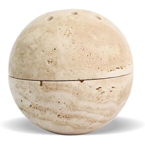 100% Natural Travertine Spherical Incense Burner, Manual Incense Burner Holder, Ideal for smudging, Incense Burning, Ritual Purpose, Decoration etc. in Saudi Arabia