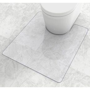 100poinONE Toilet Bath Mat U-Shaped Crystal Clear Commode Contour Rug, Bathroom Mat for Toilet Base Non-Slip, Waterproof, Wipe to Clean and Dries Quickly for Bathroom (27"×22"x0.12“) in Kuwait