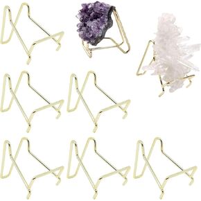 حامل عرض صخري معدني ذهبي من نوسرايو، حامل كريستالات لعرض المقتنيات الكريستالية والصخور والجيود واحجار القلب وحفريات العقيق المعدني والبطاقات والعملات المعدنية والاطباق (6 قطع L) in Kuwait