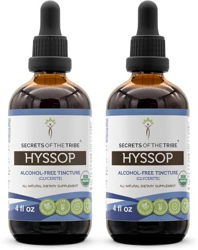 Secrets of the Tribe Hyssop Alcohol-Free Liquid Extract, Hyssop (Hyssopus officinalis) Dried Leaf and Flower Tincture Supplement (2 FL OZ) in Saudi Arabia
