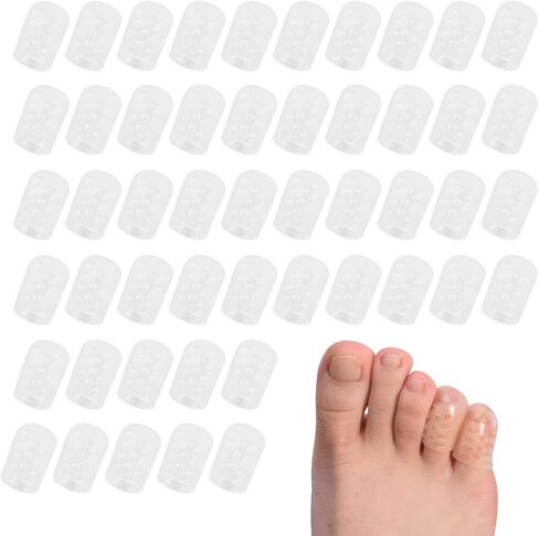 Jaeskeclip 50 Pcs Toe Protector, Silicone Anti-Friction Toe Protector Toe Caps, Transparent Breathable Little Toe Covers for Ingrown Toenails, Corns, Calluses and Pain Relief in Saudi Arabia