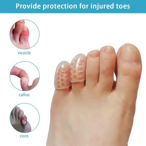 Jaeskeclip 50 Pcs Toe Protector, Silicone Anti-Friction Toe Protector Toe Caps, Transparent Breathable Little Toe Covers for Ingrown Toenails, Corns, Calluses and Pain Relief in Saudi Arabia