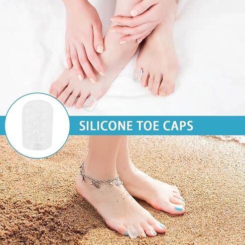 Jaeskeclip 50 Pcs Toe Protector, Silicone Anti-Friction Toe Protector Toe Caps, Transparent Breathable Little Toe Covers for Ingrown Toenails, Corns, Calluses and Pain Relief in Saudi Arabia