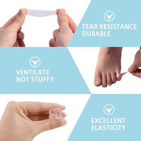 Jaeskeclip 50 Pcs Toe Protector, Silicone Anti-Friction Toe Protector Toe Caps, Transparent Breathable Little Toe Covers for Ingrown Toenails, Corns, Calluses and Pain Relief in Saudi Arabia