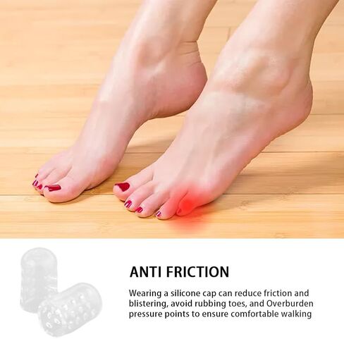 Jaeskeclip 50 Pcs Toe Protector, Silicone Anti-Friction Toe Protector Toe Caps, Transparent Breathable Little Toe Covers for Ingrown Toenails, Corns, Calluses and Pain Relief in Saudi Arabia