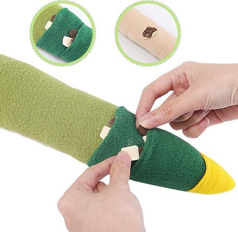 KuddelMuddel Dog Squeaky Treats Dispensing Enrichment Puzzle Snuffle Toy, Fun Interactive Stuffed Chew Toy for Natural Foraging Instincts Training for Small Medium Large Breeds (Snake Design) in Kuwait