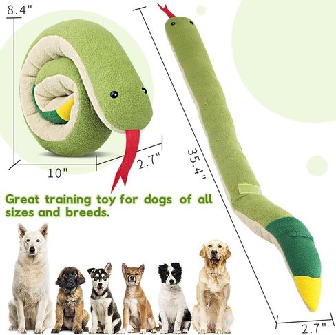 KuddelMuddel Dog Squeaky Treats Dispensing Enrichment Puzzle Snuffle Toy, Fun Interactive Stuffed Chew Toy for Natural Foraging Instincts Training for Small Medium Large Breeds (Snake Design) in Kuwait