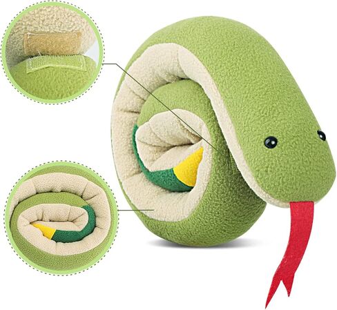 KuddelMuddel Dog Squeaky Treats Dispensing Enrichment Puzzle Snuffle Toy, Fun Interactive Stuffed Chew Toy for Natural Foraging Instincts Training for Small Medium Large Breeds (Snake Design) in Kuwait