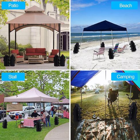 Winsper Weight Bags, 176 LBS Extra Large Pop up Gazebos Weights Sand Bags (176 LBS) for Pop up Canopy Tent Outdoor Instant Canopies, Double Strand 1680D Thickened, Black (Sand Not Included) in Kuwait