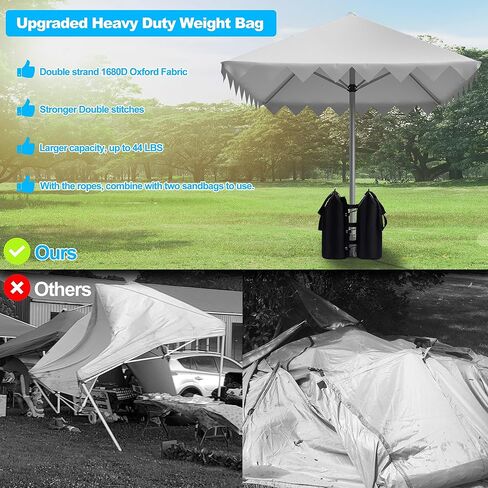 Winsper Weight Bags, 176 LBS Extra Large Pop up Gazebos Weights Sand Bags (176 LBS) for Pop up Canopy Tent Outdoor Instant Canopies, Double Strand 1680D Thickened, Black (Sand Not Included) in Kuwait