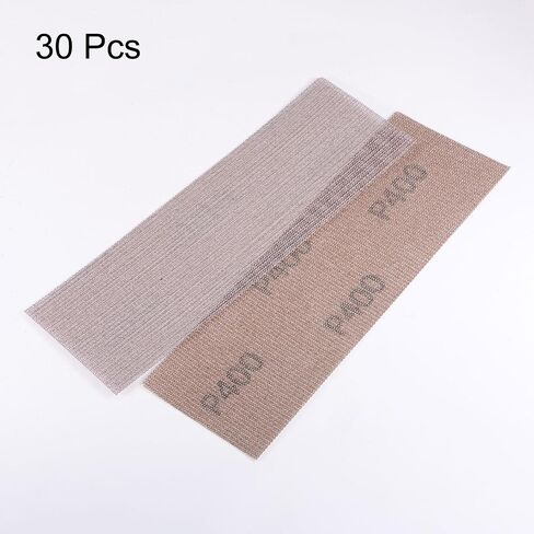 HARFINGTON 30 قطعة 400 حبيبة شبكية من ألواح شاشة الصنفرة مقاس 2-3/4 بوصة × 8 بوصة من ورق الصنفرة الرطب أو الجاف، وسادات كاشطة خالية من الغبار لتلميع وطحن المعادن والجدران الجافة للسيارة in Kuwait