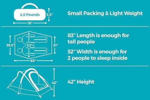 Alvantor Backpacking-Tents Camping Tent Outdoor Warrior Pro Backpacking Light Weight Waterproof Family Tent in Kuwait