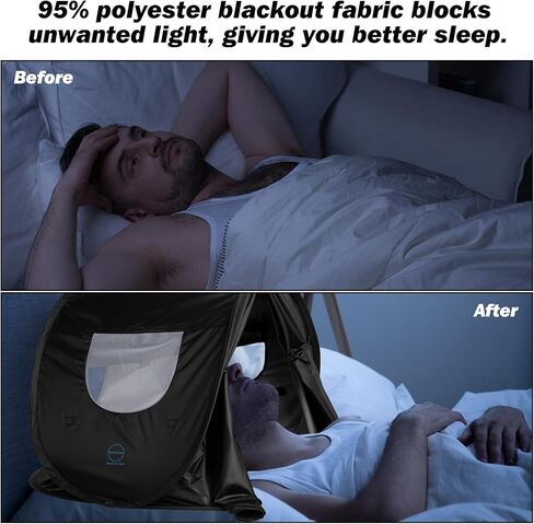 خيمة سرير معتمة توفر نومًا مريحًا، لا تحتاج إلى تجميع، خيمة تعتيم داخلية محمولة، خيمة سرير بوب للخصوصية للأشخاص الذين ينامون في المساحات المشتركة والنهار والسفر in Kuwait