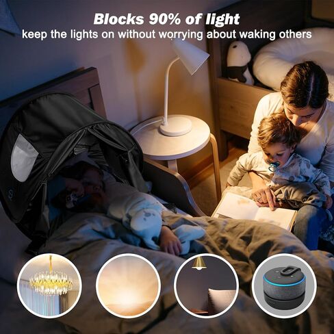 خيمة سرير معتمة توفر نومًا مريحًا، لا تحتاج إلى تجميع، خيمة تعتيم داخلية محمولة، خيمة سرير بوب للخصوصية للأشخاص الذين ينامون في المساحات المشتركة والنهار والسفر in Kuwait