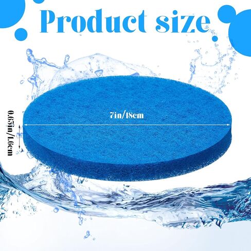 ترانكون وسادات فلتر حوض السمك من 30 قطعة، وسادات فلتر بركة مستديرة، ملحقات فلتر حوض السمك او الكائنات المائية لحوض السمك، 7.09 × 7.09 × 0.63 انش، ازرق in Kuwait