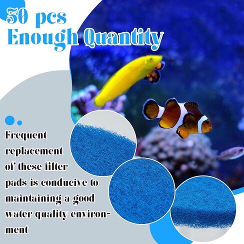 ترانكون وسادات فلتر حوض السمك من 30 قطعة، وسادات فلتر بركة مستديرة، ملحقات فلتر حوض السمك او الكائنات المائية لحوض السمك، 7.09 × 7.09 × 0.63 انش، ازرق in Kuwait