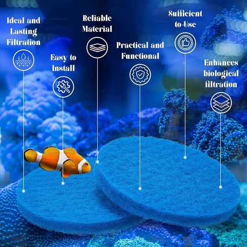 ترانكون وسادات فلتر حوض السمك من 30 قطعة، وسادات فلتر بركة مستديرة، ملحقات فلتر حوض السمك او الكائنات المائية لحوض السمك، 7.09 × 7.09 × 0.63 انش، ازرق in Kuwait