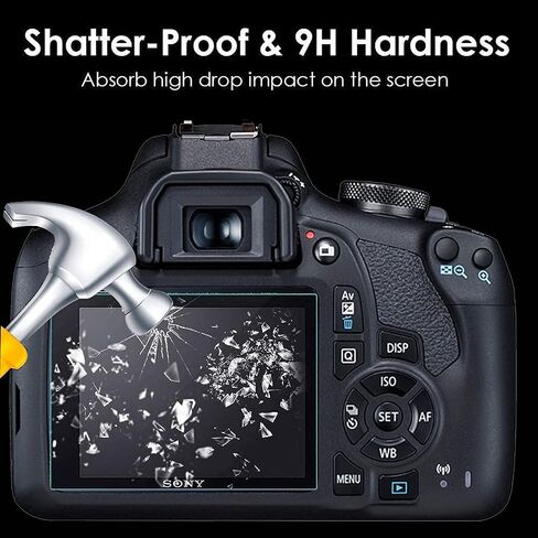 واقي شاشة Rebel T7 T6 T5، 3 عبوات من الزجاج المقوى LCD متوافق مع غطاء فيلم Protive Canon EOS 1500D 1300D 1200D in Kuwait