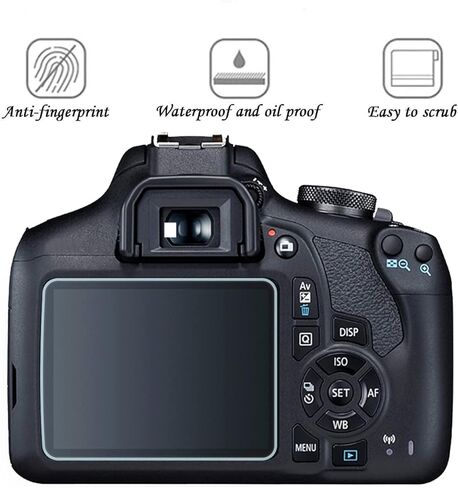 واقي شاشة Rebel T7 T6 T5، 3 عبوات من الزجاج المقوى LCD متوافق مع غطاء فيلم Protive Canon EOS 1500D 1300D 1200D in Kuwait