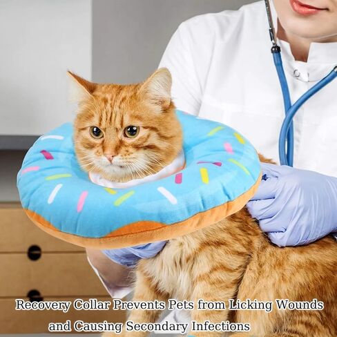 Cat Cone Collar Soft,Cat Recovery Collar,Cat Cone After Surgery,Cat Neck Pillow,Cat Cones to Stop Licking,Cute Cat Donut Collar Soft Cat Cone,Elizabethan Collar for Kitten Puppy (Blue) in Saudi Arabia